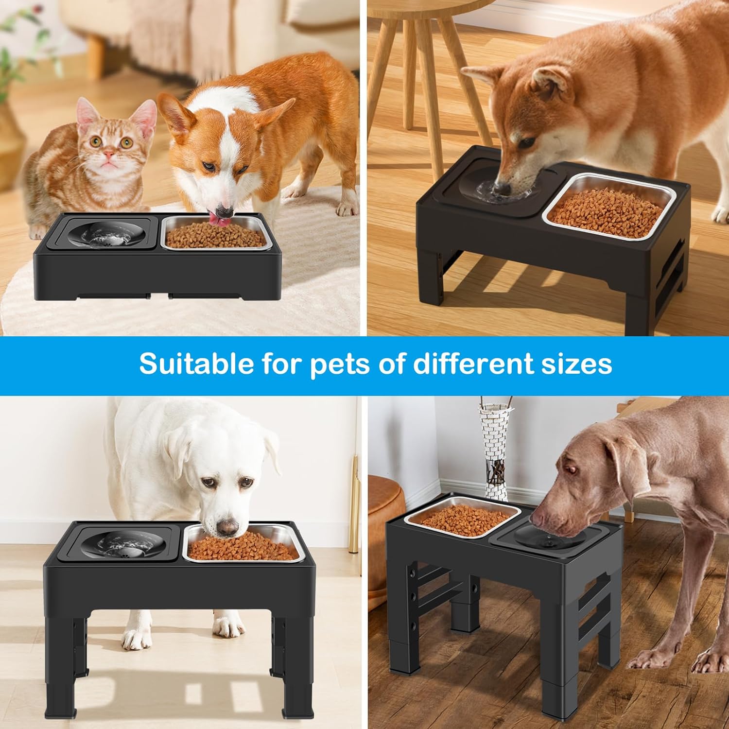 Adjustable pet feeding bowl