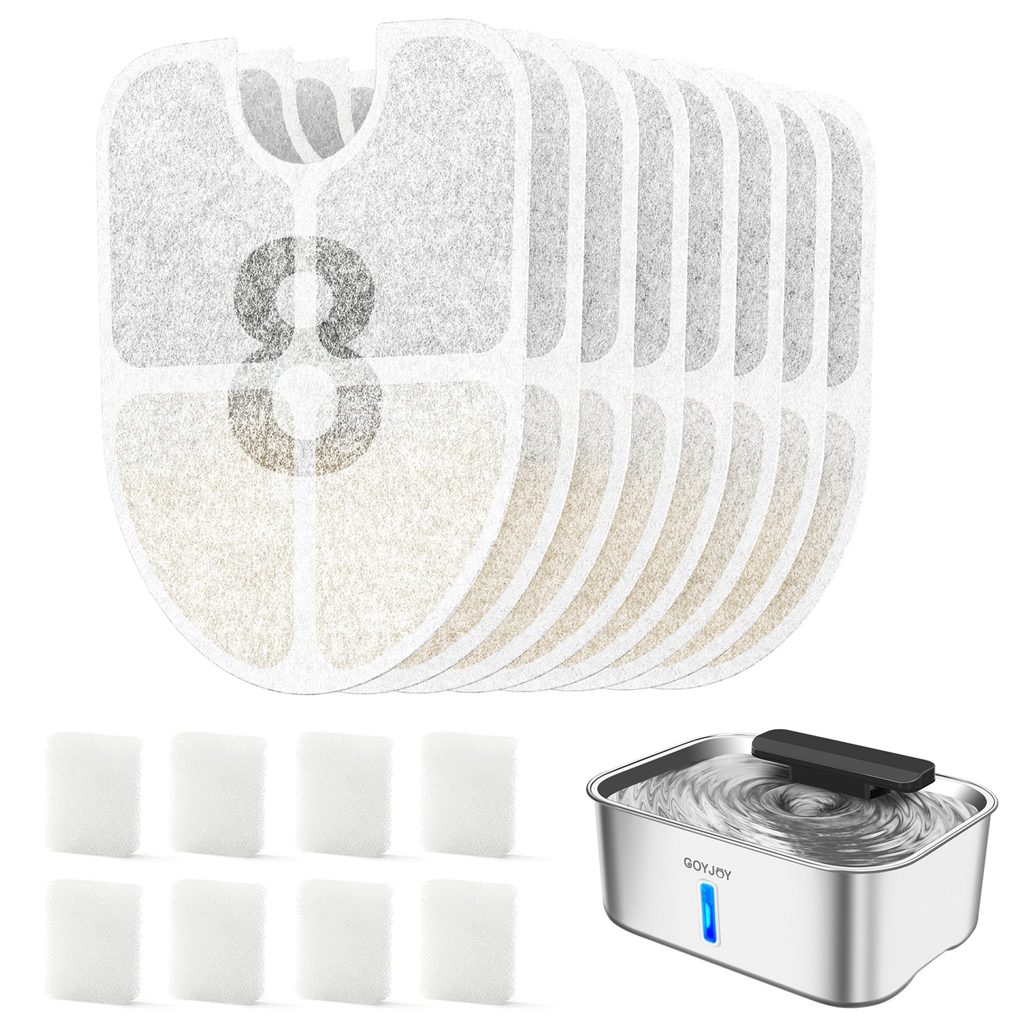 Dog Water Fountain for Large Dogs,3 Gallon Stainless Steel Dog Water Bowl Fountain,Large Pet Water Drinking Fountain with Deeper Drinking Area,Vortex Filtration Design with Fresher & Cleaner Water
