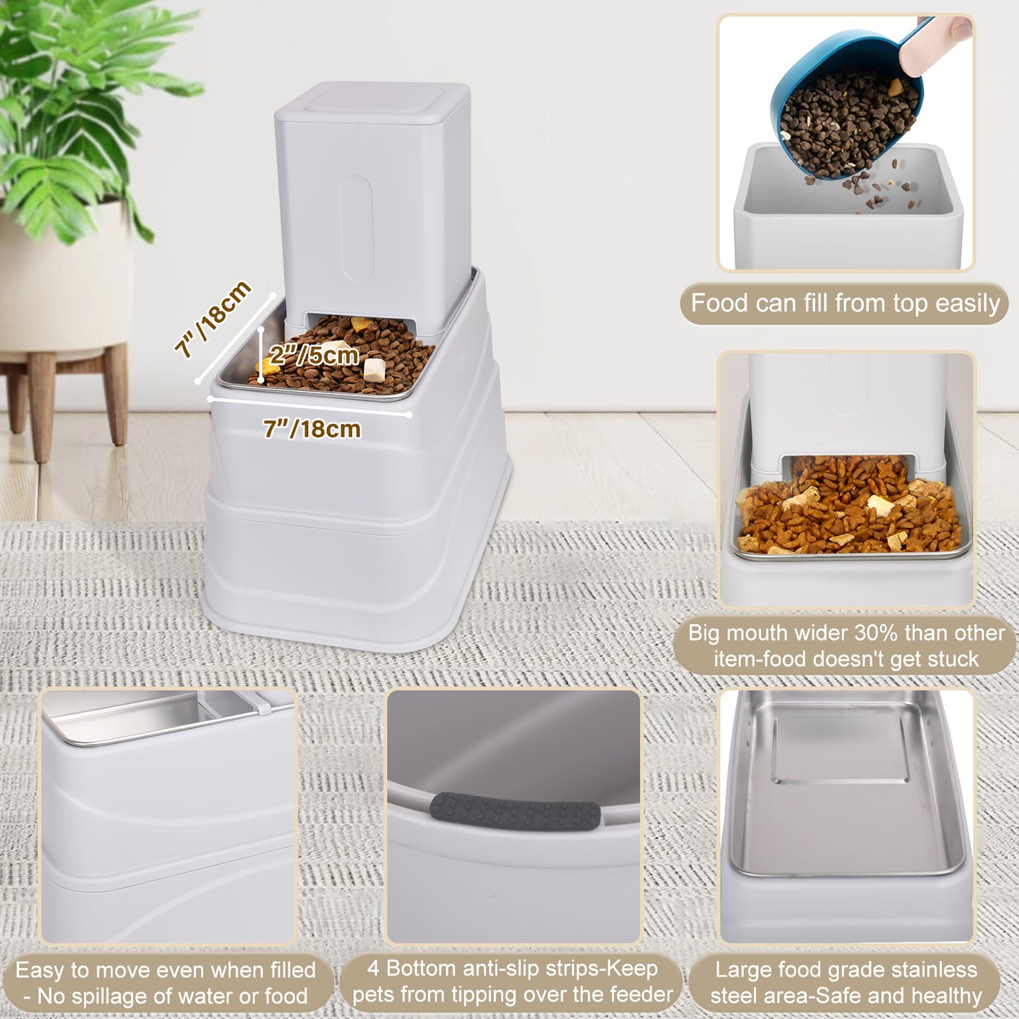 Cat Feeder and Water Dispenser Set