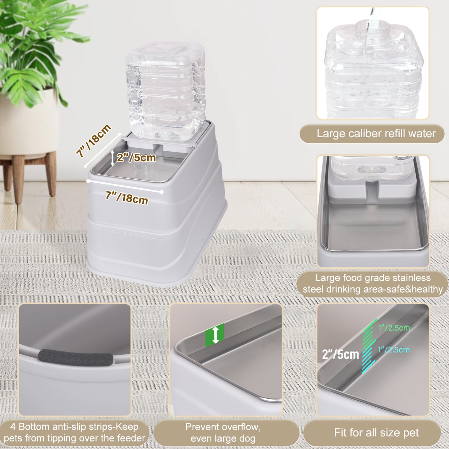 Cat Feeder and Water Dispenser Set