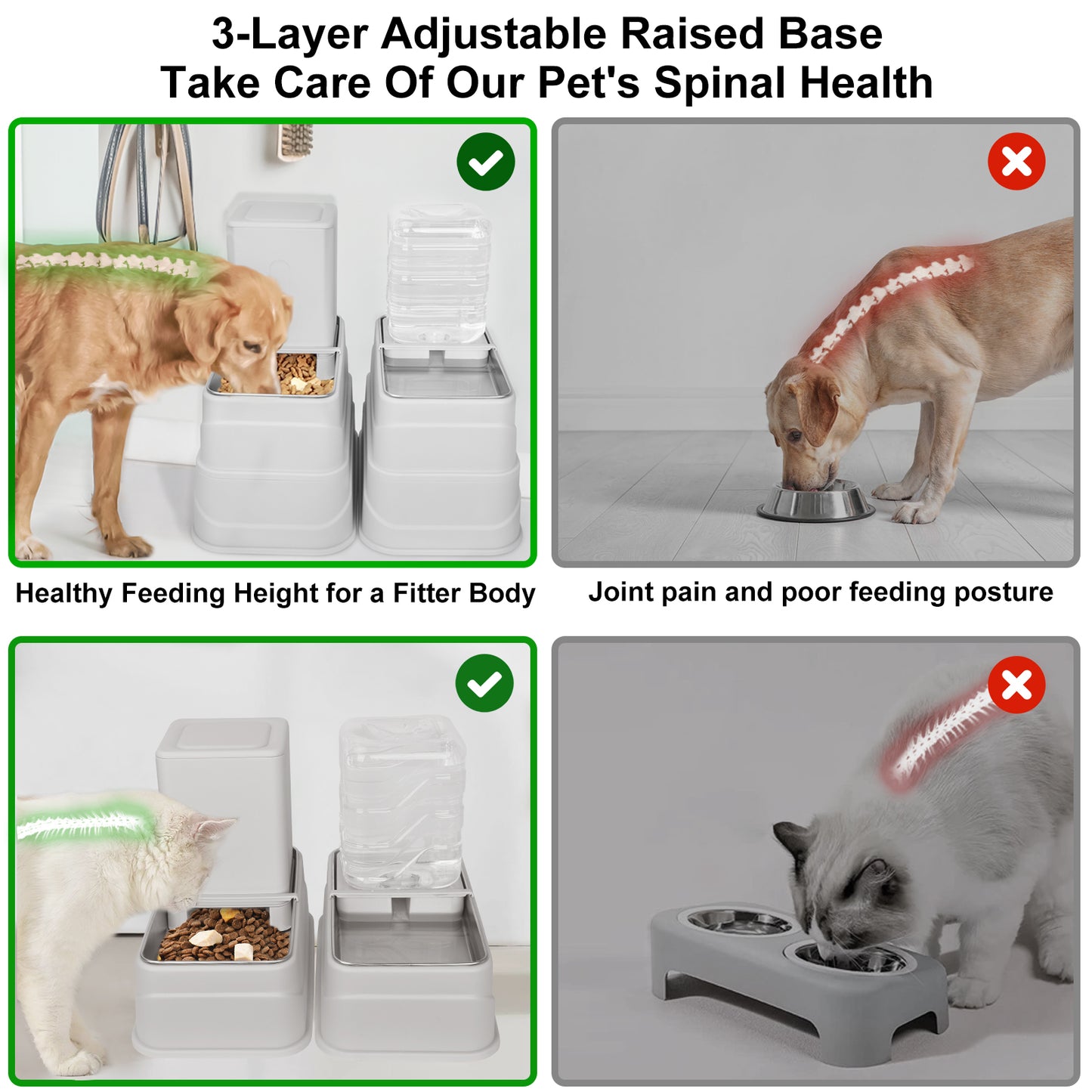 Cat Feeder and Water Dispenser Set