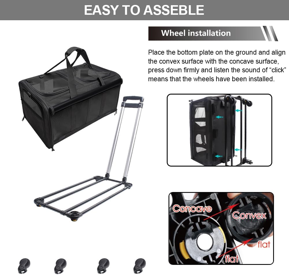 Cat Rolling Carrier For 2 Cats
