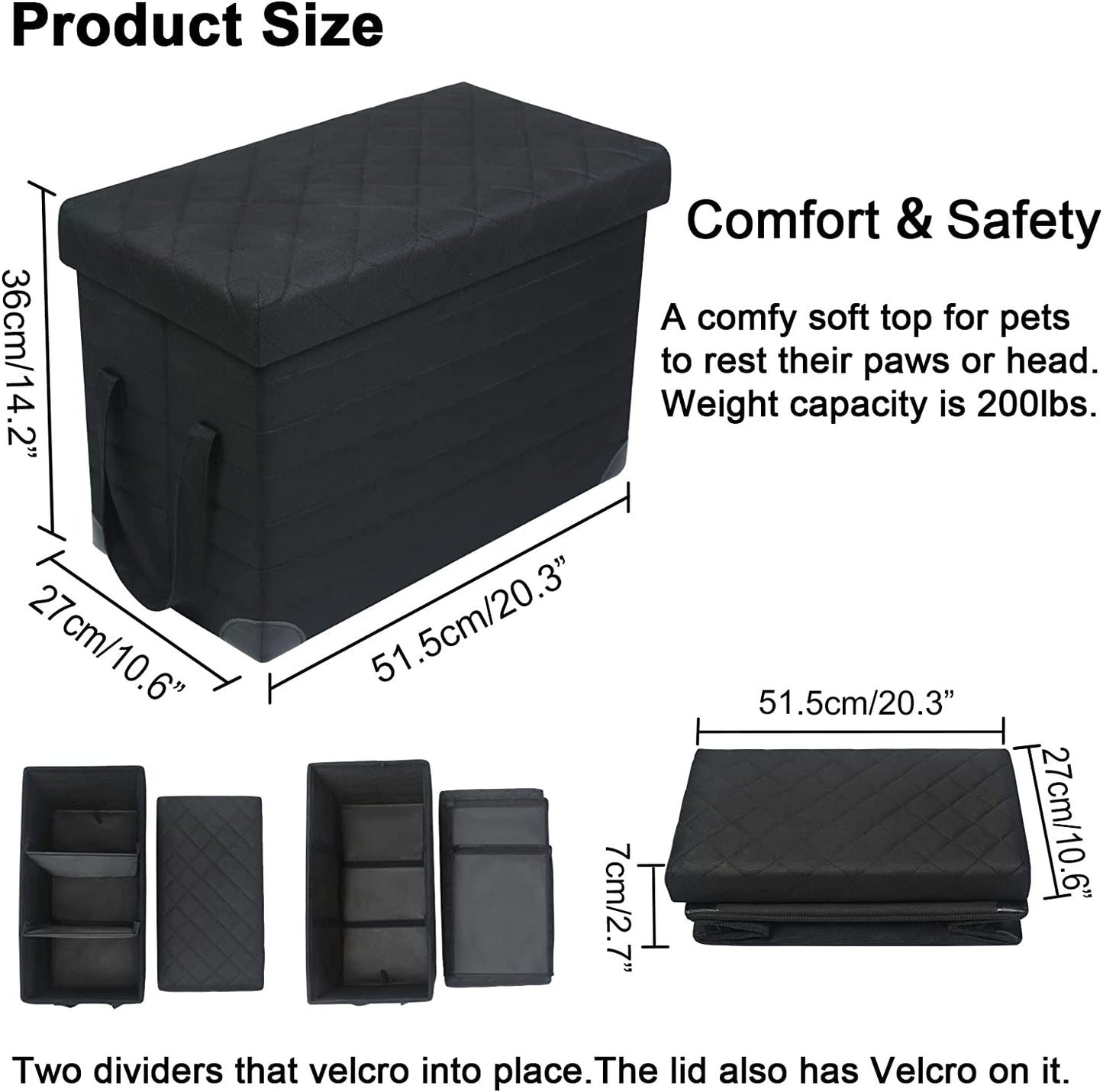 Car Back Seat Extender for Large Dogs up to 200lbs