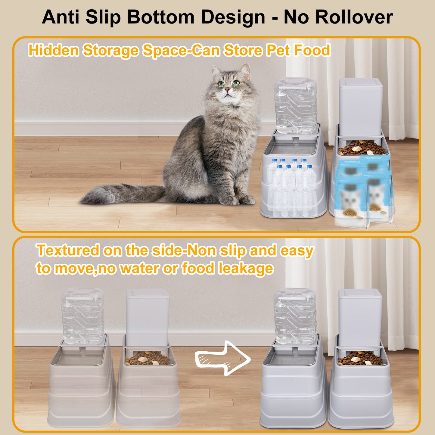 Cat Feeder and Water Dispenser Set