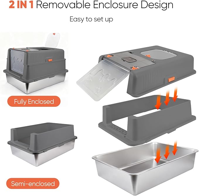 Stainless steel cat litter box