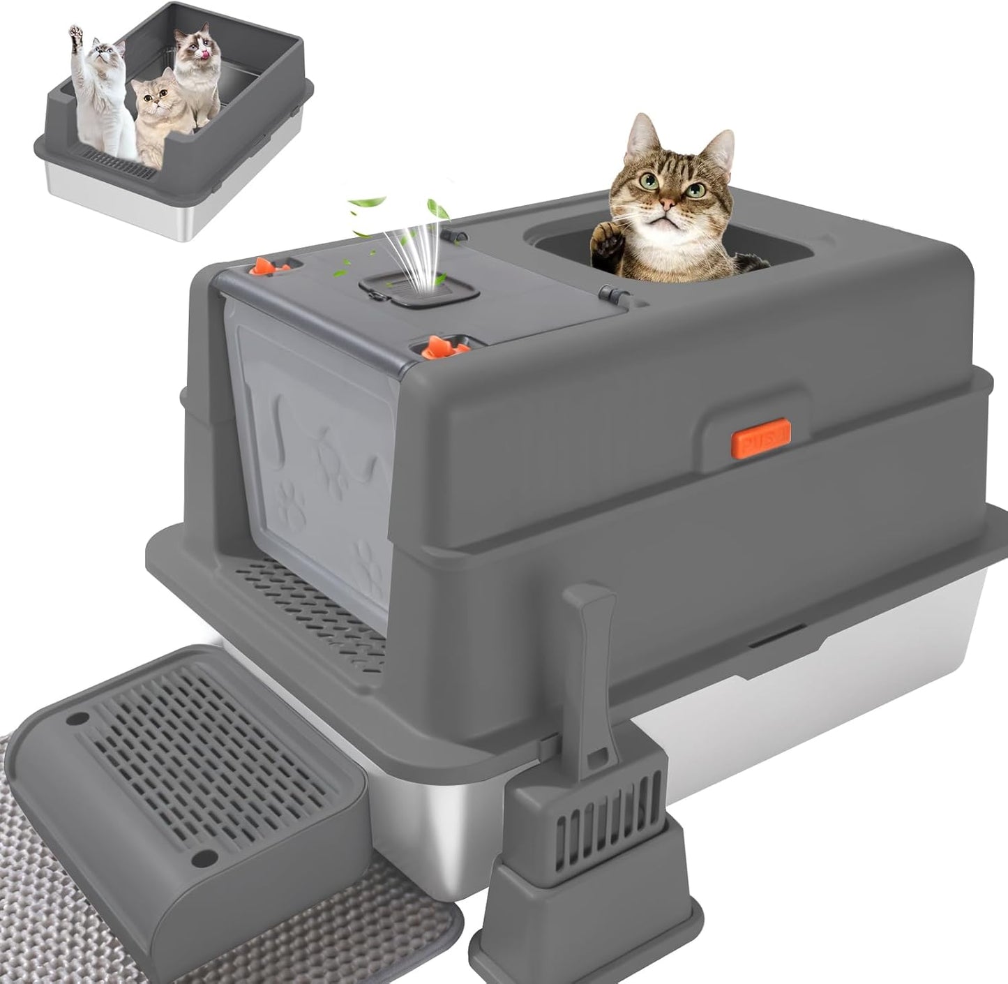 Stainless steel cat litter box