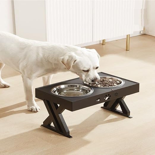 Triple-Height Adjustable Dual-Bowl Pet Feeding Table