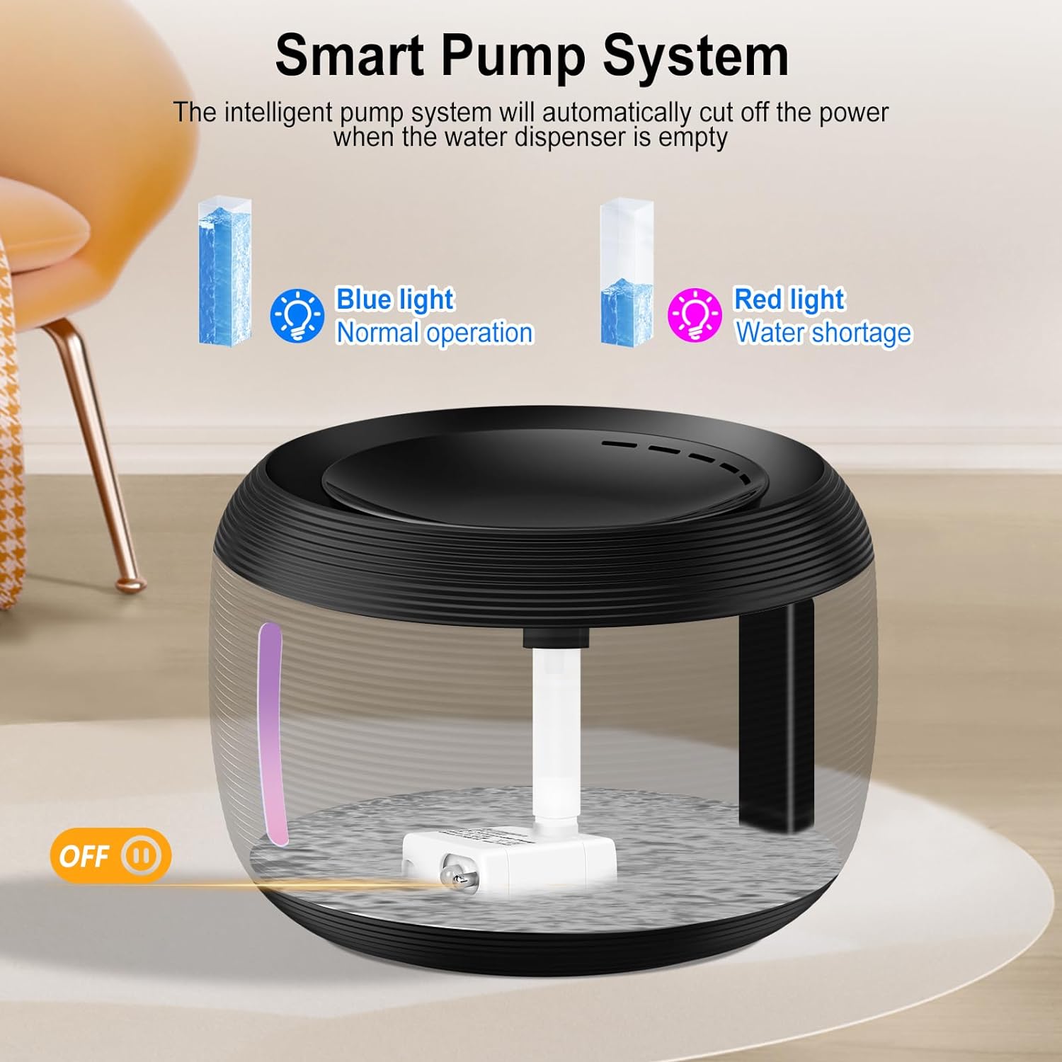 2.5L Ultra Quiet Pump Pet Water Fountain