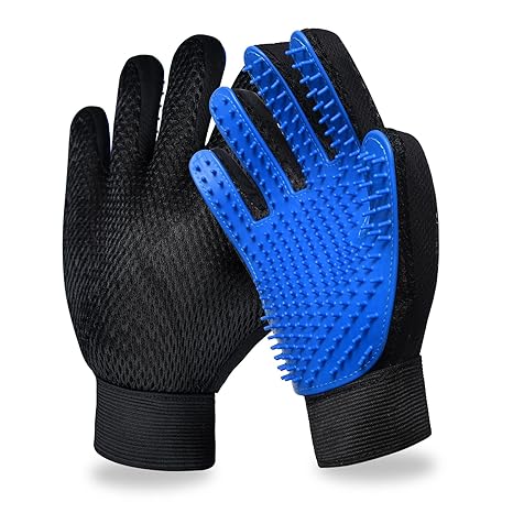 Pet grooming gloves and brushes, pet hair removal tools