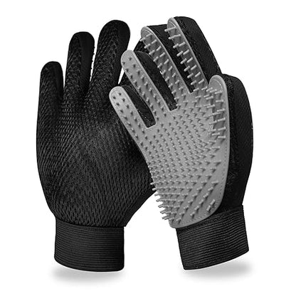 Pet grooming gloves and brushes, pet hair removal tools