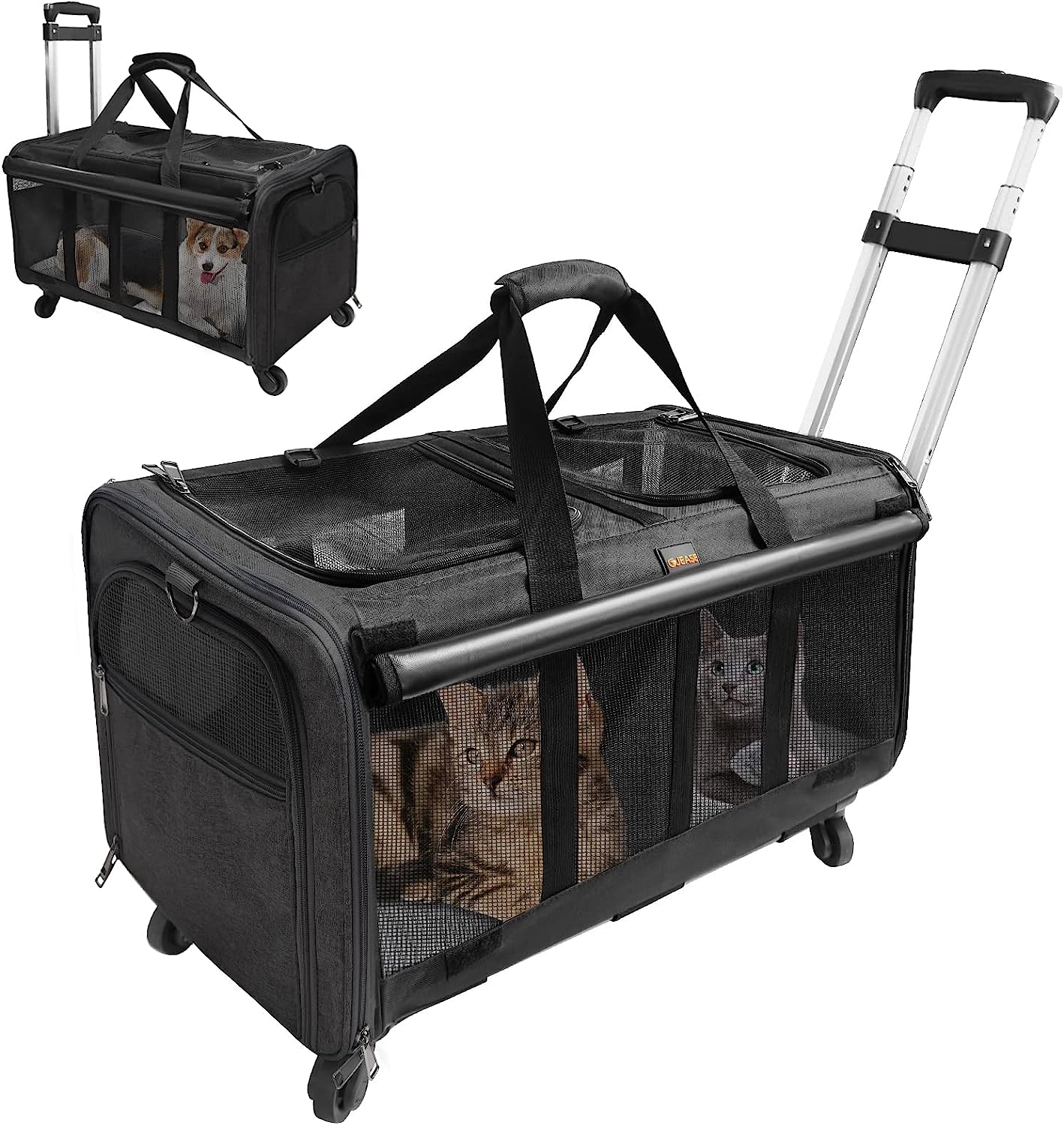 Cat Rolling Carrier For 2 Cats