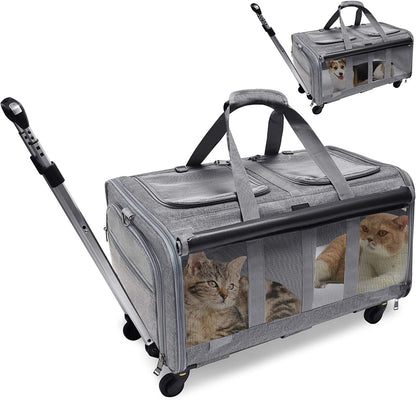 Cat Rolling Carrier For 2 Cats